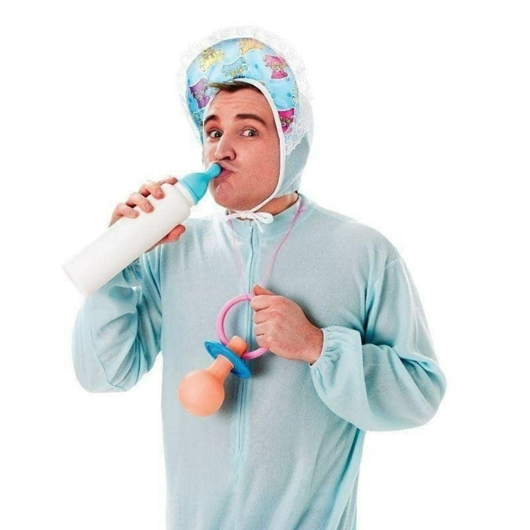 Mens Baby Sleepsuit Blue Adult Costume Male Halloween Mens Baby Sleepsuit Blue Adult Costume Male Halloween