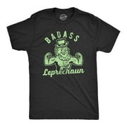Mens Badass Leprechaun Tshirt Funny Fitness Workout St Patricks Day Green Graphic Tee Graphic Tees