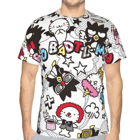 Mens Badtz Maru 3d Print T-Shirt Crewneck Short Sleeve Tee Shirt