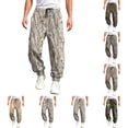 thumbnail image 1 of Mens Baggy Camo Cargo Sweatpants Maple Leaf Print Drawstring Waist Tapered Cargo Jogger Sweatpants with Flap Pockets Wide Leg Trousers Casual Fashion Y2k Loose Fit Workout Clothing,Multicolor L, 1 of 5