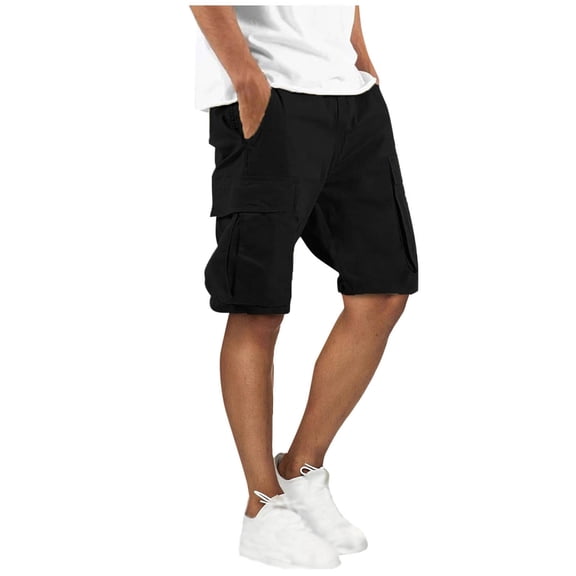 Mens Baggy Cargo Shorts Corduroy Casual Elastic Waist Lightweight Outdoor Hiking Work Short