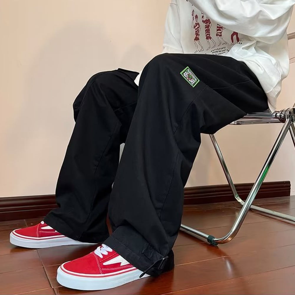 Mens Baggy Cargo Sweatpants Loose Overalls Work Pants Casual Hip Hop Trouser