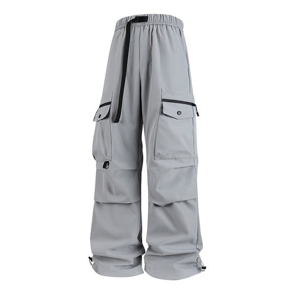 Mens Baggy Hiking Cargo Pants Multi Pockets Parachute Pants Tear Resistant Lightweight Relaxed Fit Wide Leg Pants Outdoor Climbing Trousers