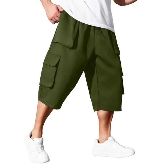Mens Baggy Jean Shorts Cargo Long Denim Shorts Elastic Waist 15 Inch Inseam,5XL