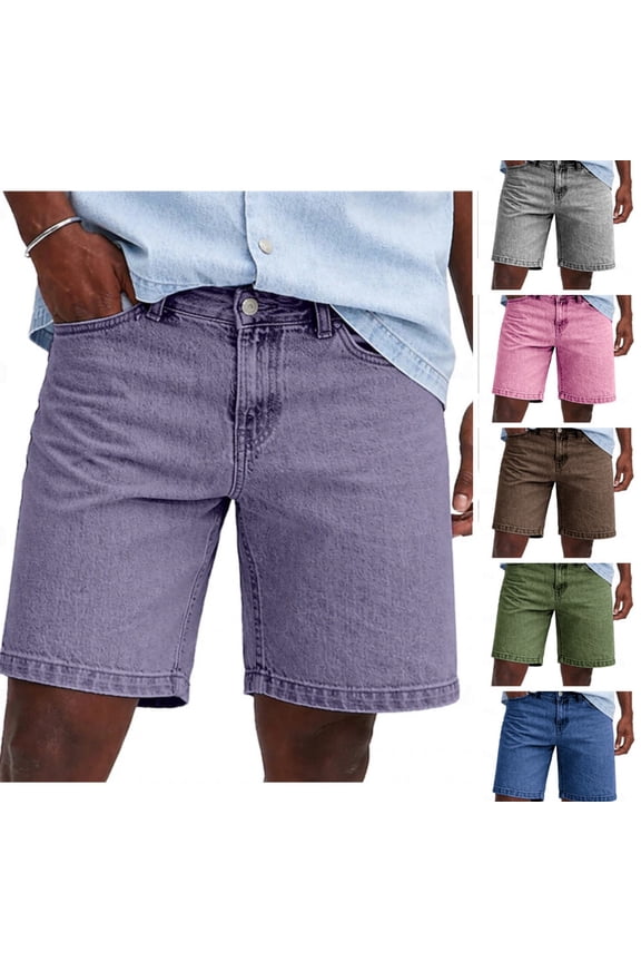 Mens Baggy Jean Shorts Denim Jorts Men Casual Shorts for Men Relaxed Fit Elastic Waist Summer Beach Shorts for Men with Pockets Blue Xl