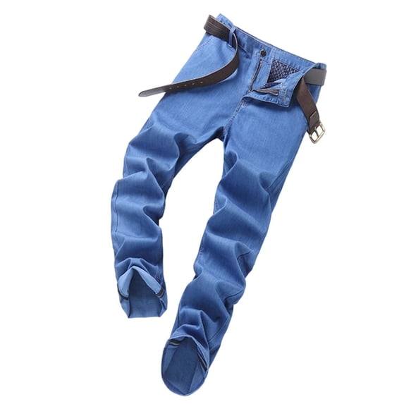 Mens Baggy Jeans Relaxed Fit Straight Leg Jeans Summer Denim Pants