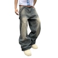 thumbnail image 1 of Mrmall Mens Baggy Loose Fit Jeans Wide Leg Long Jeans Vintage Y2K Hip Hop Denim Jeans Streetwear, 1 of 6