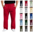 thumbnail image 1 of Mens Baggy Sweatpants Casual Wide Leg Big and Tall Sweat Pants with Pockets Lounge Fleece Track Pants Open Bottom Trousers Red M, 1 of 3