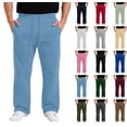 thumbnail image 1 of Mens Baggy Sweatpants Casual Wide Leg Big and Tall Sweat Pants with Pockets Lounge Fleece Track Pants Open Bottom Trousers Sky Blue XL, 1 of 3