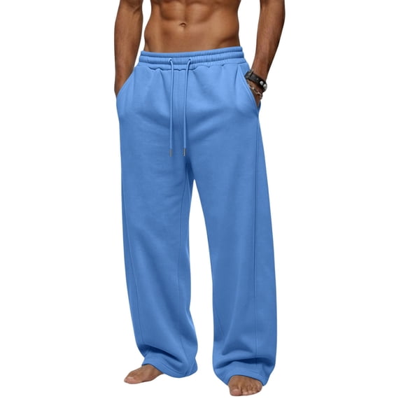 Mens Baggy Sweatpants Loose Fit Elastic Waist Drawstring Joggers For Men Fall Fashion Lightweight Lounge Pants