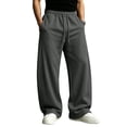 thumbnail image 1 of Mens Baggy Sweatpants Loose Fit Wide Leg Elastic Waist Sweat Pants Open Bottom Athletic Pockets Jogging Pants, 1 of 5