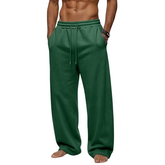 Mens Baggy Sweatpants Open Bottom Wide Leg Long Joggers For Men Loose Fit Athletic Lounge Pants With Pockets