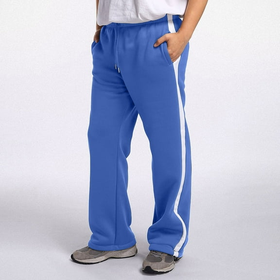 Mens Baggy Sweatpants Solid Relaxed Fit Athletic Pantss With Drawstring Spring Running Trousers With Pocket Blue XXXXXL