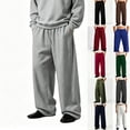 thumbnail image 1 of Mens Baggy Sweatpants Straight Leg Wide Leg Sweatpant Casual Athletic Joggers Elastic Waisted Drawstring Trousers Loose Pant Big and Tall Size S-3XL White, 1 of 6