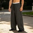 thumbnail image 1 of Mens Baggy Sweatpants Wide Leg Casual Drawstring Elastic Waist Open Bottom Loose Lounge Athletic Pants, 1 of 6
