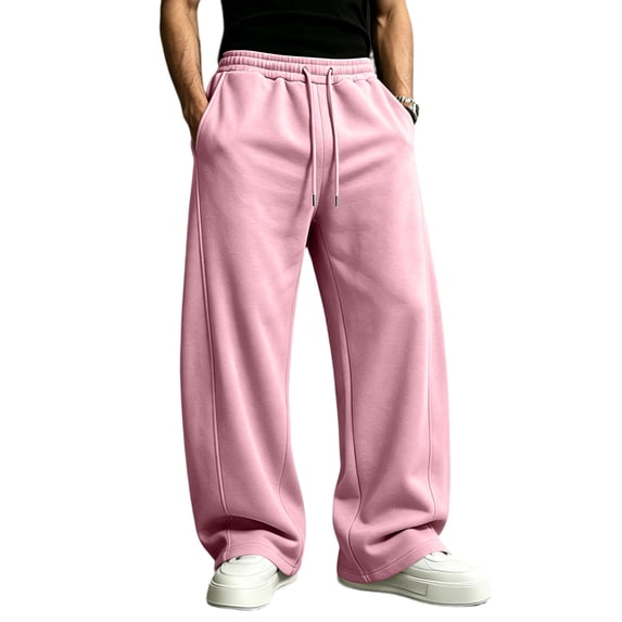 Mens Baggy Sweatpants Wide Leg Drawstring Long Joggers For Men Fall Fashion Casual Loose Fit Lounge Pants
