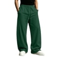 thumbnail image 1 of Mens Baggy Sweatpants Wide Leg Drawstring Long Joggers For Men Fall Fashion Casual Loose Fit Lounge Pants, 1 of 5