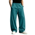 thumbnail image 1 of Mens Baggy Sweatpants Wide Leg Drawstring Long Joggers For Men Fall Fashion Casual Loose Fit Lounge Pants, 1 of 5
