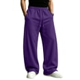 thumbnail image 1 of Mens Baggy Sweatpants Wide Leg Drawstring Long Joggers For Men Fall Fashion Casual Loose Fit Lounge Pants, 1 of 5