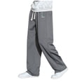 thumbnail image 1 of Mens Baggy Sweatpants Y2K Straight Leg Pants Drawstring Streetwear Lounge Trousers Spring Fall Relaxed Fit Grey XXXL, 1 of 3