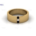 thumbnail image 1 of Mens Baguette Black Onyx Wedding Band Natural Onyx Band 925 Silver Ring Men Hammered Stacking Matching Band Vintage Ring Bridegroom Gifts., 1 of 2