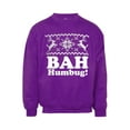 thumbnail image 1 of Mens Bah Humbug! Ugly Christmas Ugly Sweatshirt - Purple - Medium, 1 of 1