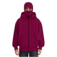 thumbnail image 1 of Mens Balaclava Hoodie Winter Double Hooded Zip Jacket Loose Fit Zip Up Fashion Hoodies Jacket Fleece-Lined Hoodie with Built-In Balaclava Wind-Resistant Streetwear Sweatshirt with Ski Mask, 1 of 8