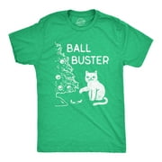 Mens Ball Buster Tshirt Funny Christmas Tree Cat Ornaments Graphic Tee Graphic Tees