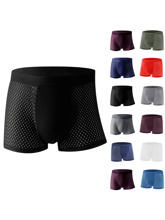 Mens Ball Pouch Underwear Boxers Briefs High Rise Jockstrap Bulge Enhancement Wicking Breathable Comfortable Cool Athletic Supporters for Men Oversized Size