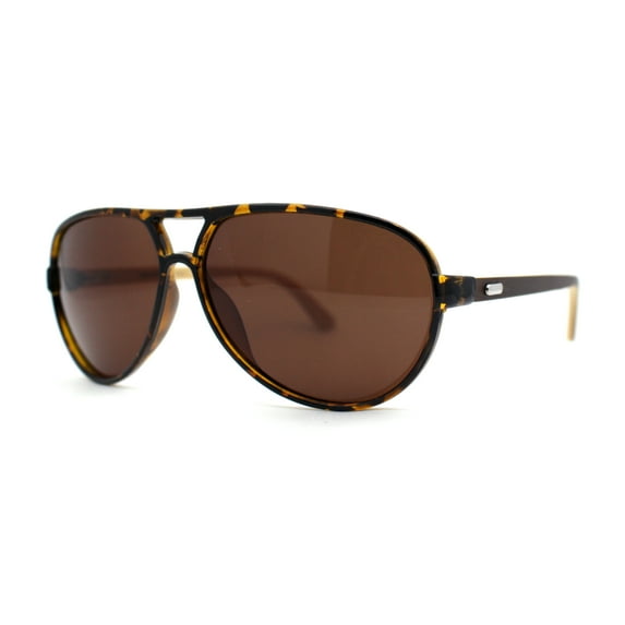Mens Bamboo Arm Plastic Racer Sunglasses Tortoise Brown