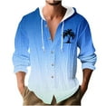 thumbnail image 1 of Mens Bamboo Linen Blosues Lace-Up Adjustable Hoodies Front Button Long-Sleeved Tops Hawaii Beach Blosue Shirts Ultra Soft Loose Fit Textured Top Workout Running Golf Outfits, 1 of 5