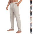 thumbnail image 1 of Mens Bamboo Viscose Pajama Pants 2026 Soft Cooling Moisture Wicking Elastic Drawstring Waist Straight Leg Sleep Loungewear Pants Khaki 3XL, 1 of 5