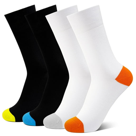 Mens Bamboo Viscose Socks - 4 Pairs Seamless, Breathable, Soft Bamboo Viscose Socks for Men - Perfect for Diabetes, Business, and All-Day Comfort 11-13 Mixed Color