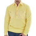 thumbnail image 1 of Mens Banded Bottom Long Sleeve Solid Knit Shirt Woven Chest Panel in 9 Colors, 1 of 2