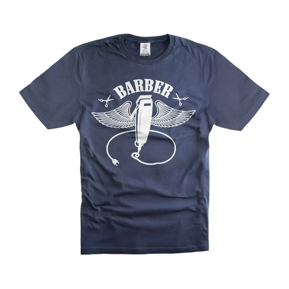 Mens Barber T-shirt Barber Funny Shirt Barber Wings Shirt Hairdresser Barber Unisex Shirts (Large Navy Blue)