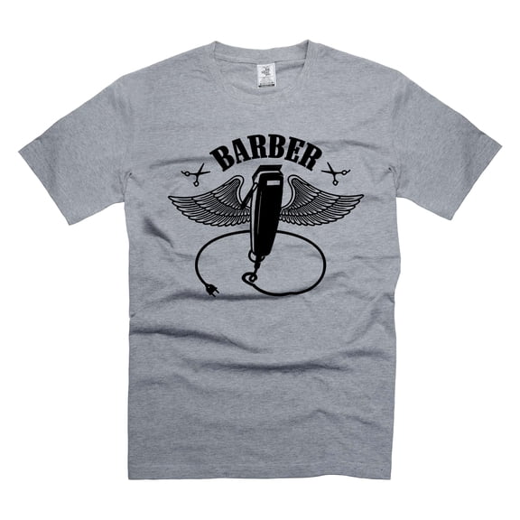 Mens Barber T-shirt Barber Funny Shirt Barber Wings Shirt Hairdresser Barber Unisex Shirts (X-Large Grey)