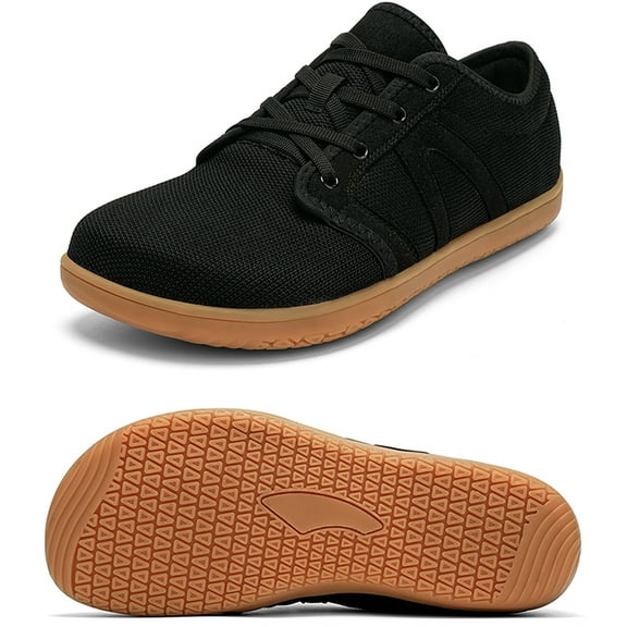 Men's Barefoot Shoes Zero Drop Wide Width Sneakers Lightweight Walking Shoes Tennis Shoes 11 Wide,Black