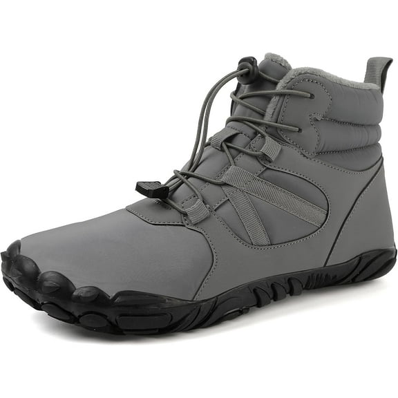 Mens Barefoot Winter Hiking Snow Boots | Non-Slip Zero Drop Sole | Wide Toe Box | Warm Fur Lined