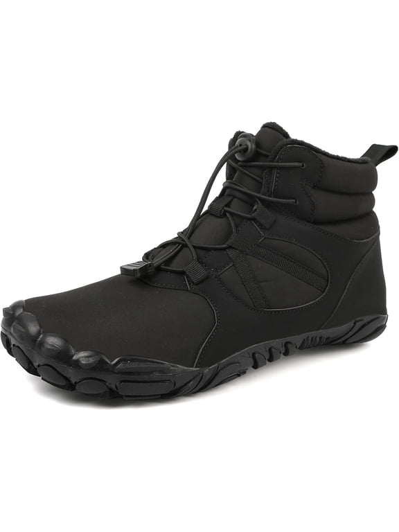 Mens Barefoot Winter Hiking Snow Boots | Non-Slip Zero Drop Sole | Wide Toe Box | Warm Fur Lined