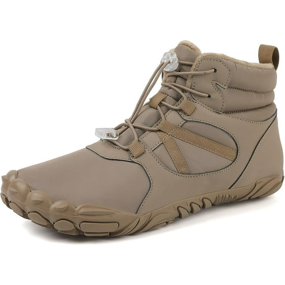Mens Barefoot Winter Hiking Snow Boots | Non-Slip Zero Drop Sole | Wide Toe Box | Warm Fur Lined