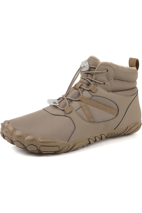 Mens Barefoot Winter Hiking Snow Boots | Non-Slip Zero Drop Sole | Wide Toe Box | Warm Fur Lined