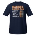 thumbnail image 1 of Mens Barrel Racing Dad Drive Pay Clap Repeat Funny Rodeo T-Shirt (Navy, L), 1 of 2