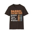 thumbnail image 1 of Mens Barrel Racing Dad Drive Pay Clap Repeat Funny Rodeo Unisex T-Shirt, 1 of 4