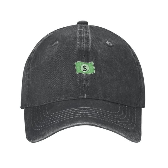 Mens Baseball Cap, Outdoor Casual Sports Cap Classic Curved Brim Hat - Adjustable Cowboy Hat, Lucky Money Pattern