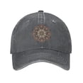 thumbnail image 1 of Mens Baseball Cap, Outdoor Casual Sports Cap Classic Curved Brim Hat - Adjustable Cowboy Hat, Vintage Round Brown Floral- Deep Heather, 1 of 8