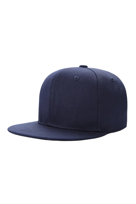 Mens Baseball Caps Cotton Flat Brim Baseball Cap Hip Hop Adjustable Unisex Hat For Casual Wear Travel Navy A