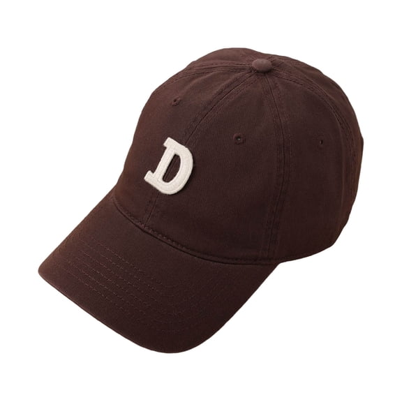 Mens Baseball Caps Letter D Baseball Cap Adjustable Sun Hat For Casual Outdoor Activities Coffee One Size