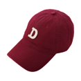 thumbnail image 1 of Mens Baseball Caps Letter D Baseball Cap Adjustable Sun Hat For Casual Outdoor Activities Wine One Size, 1 of 4