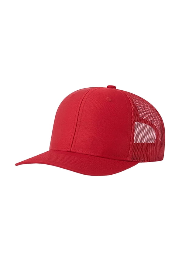 Mens Baseball Caps Mesh Panel Plain Baseball Cap Breathable Adjustable Sun Hat For Outdoor Sports Red One Size