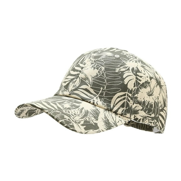 Mens Baseball Caps Tropical Leaf Print Curved Brim Baseball Cap Face Slimming Adjustable Unisex Sun Hat Running Workouts Army Green A